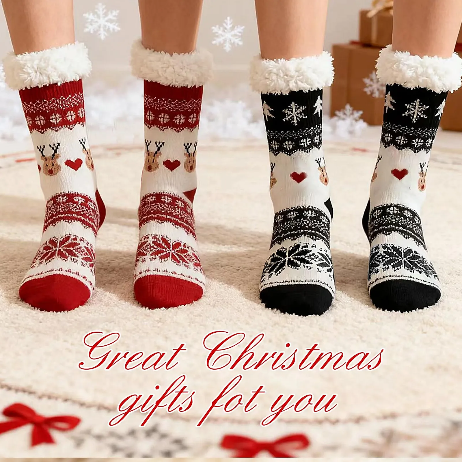 Шкарпетки махрові ZoneYan Різдвяні жіночі, 2 пари, розмір 35-42, фото №3