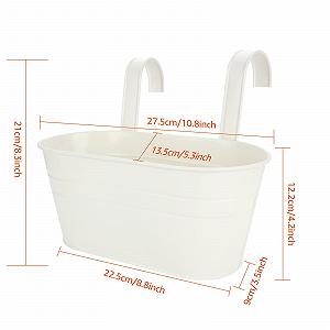 Підвісний квітковий горщик DAJAVE 4 шт. Металевий Білий 27,5 см для балкона та саду synthetic.ua - Фото 1