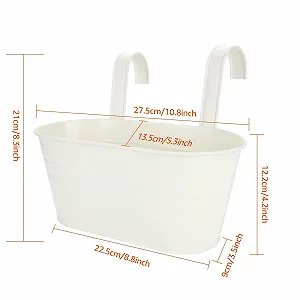 Подвесной цветочный горшок DAJAVE 4 шт. Металлический Белый 27,5 см для балкона и сада synthetic.ua - Фото 1