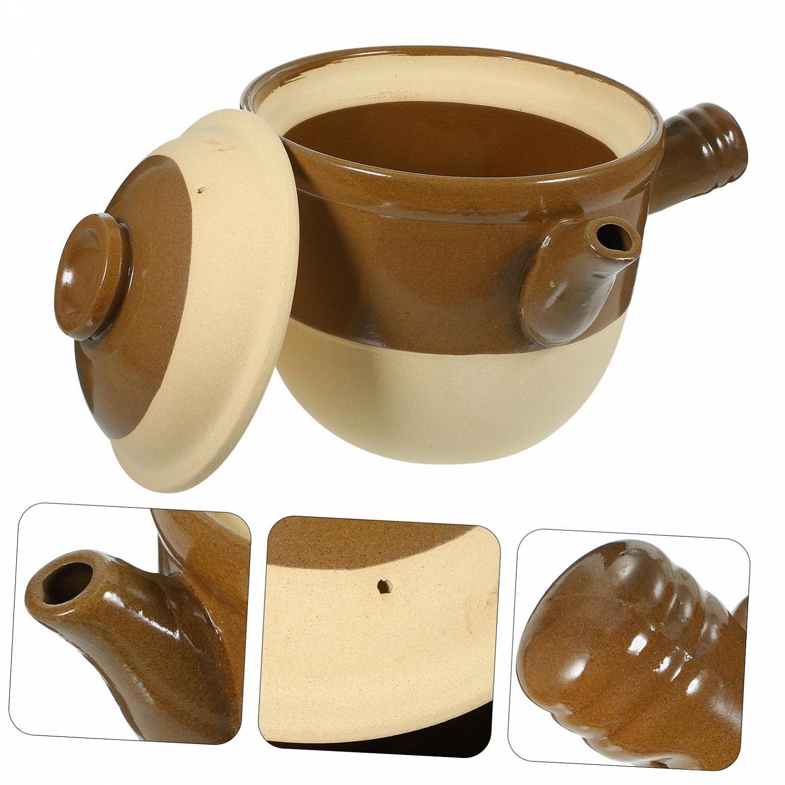 Традиционный китайский глиняный горшок Gatuida с крышкой, термостойкий, для трав и супа, фото №7