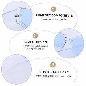 Сонцезахисні окуляри Квадратні Сині (2 шт.) synthetic.ua - Фото 1