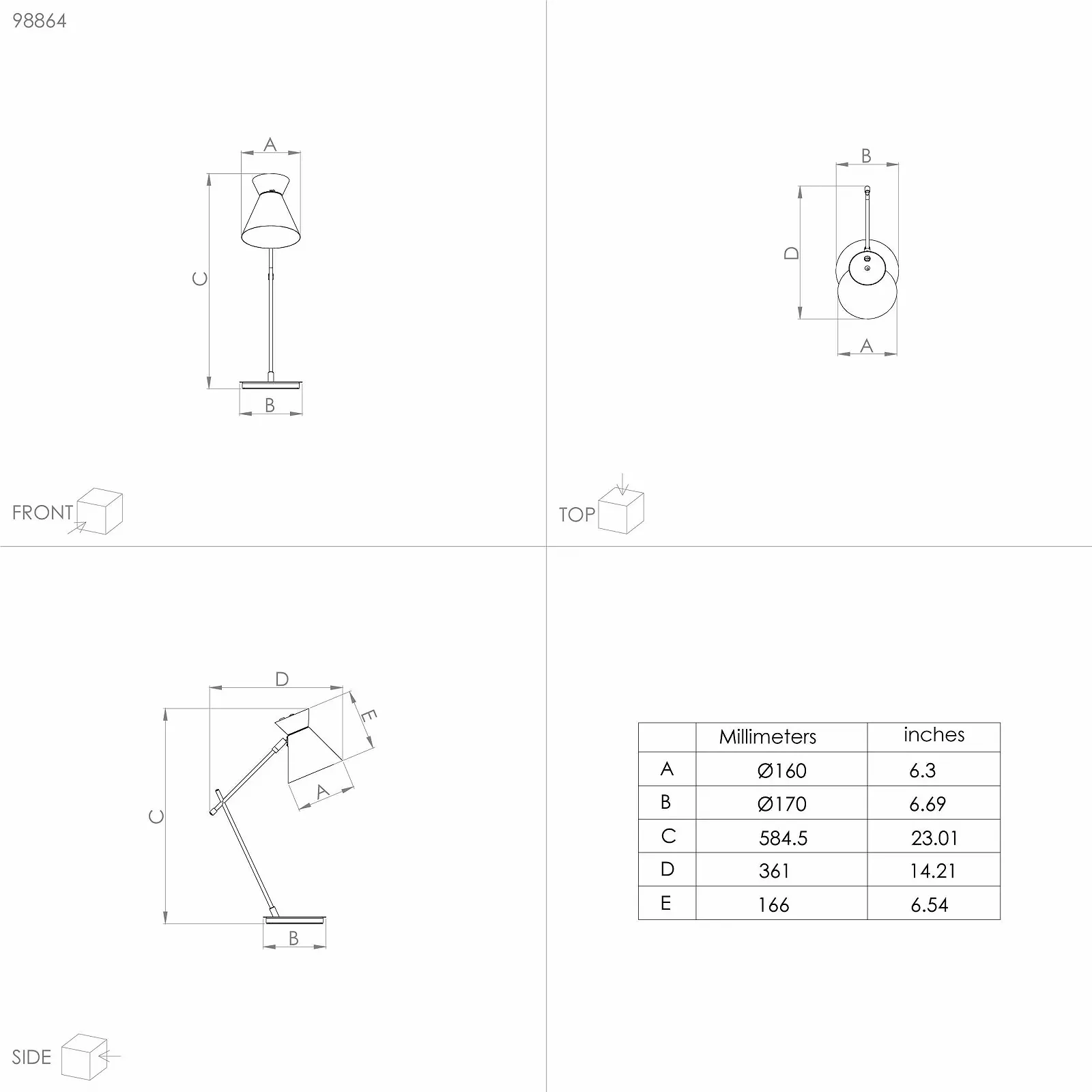 Настільна лампа EGLO Amezaga Мінімалістична Металева з вимикачем E27 Чорна, латунь, фото №6