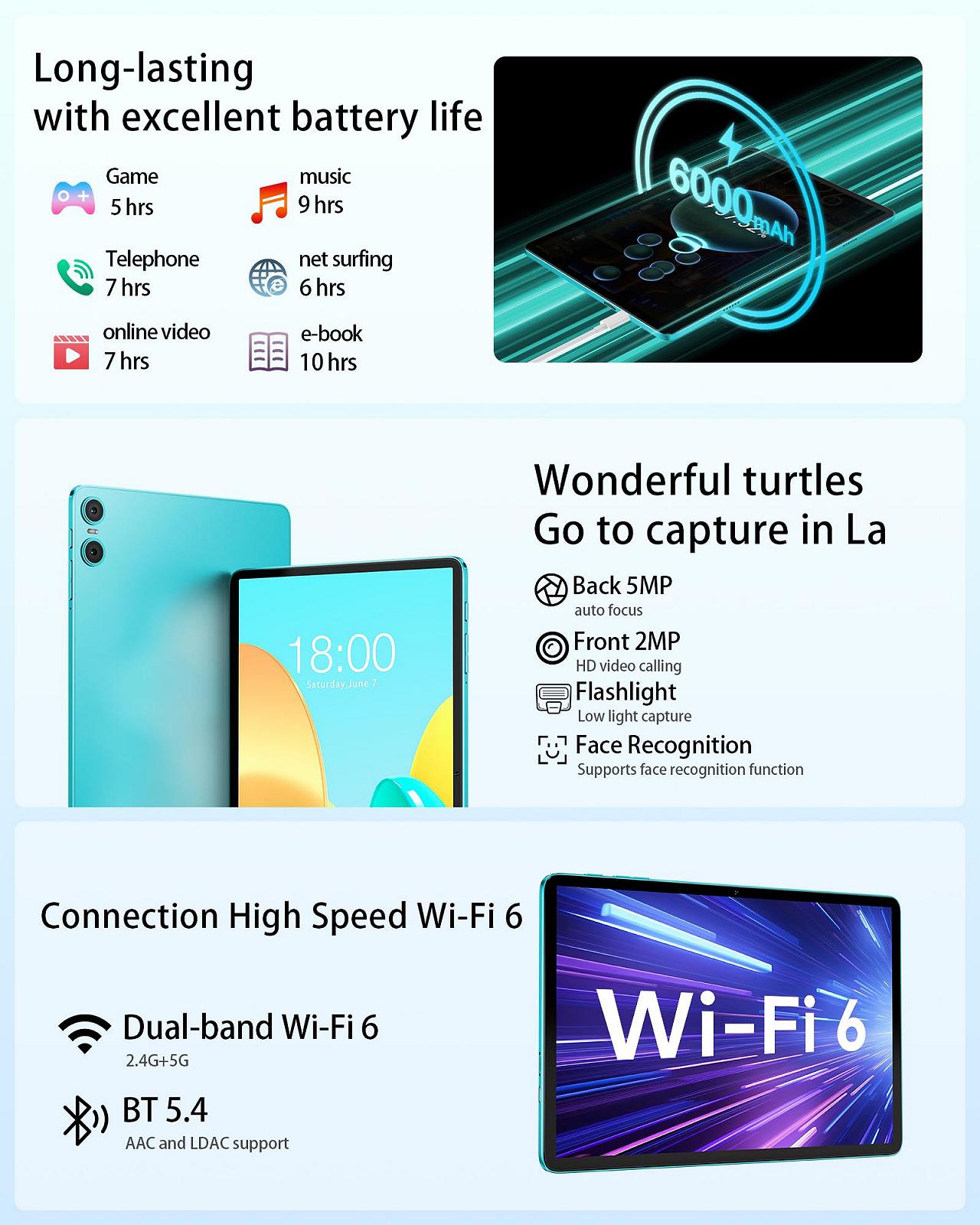Планшет TECLAST P30 Android 14 10-дюймовий 10GB RAM + 64GB ROM, фото №5