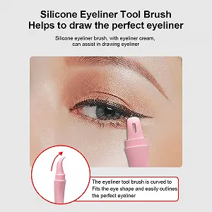 Трафарет для підводки очей силіконовий крилатий багаторазовий м'який гнучкий для косметичного макіяжу рожевий synthetic.ua - Фото 1