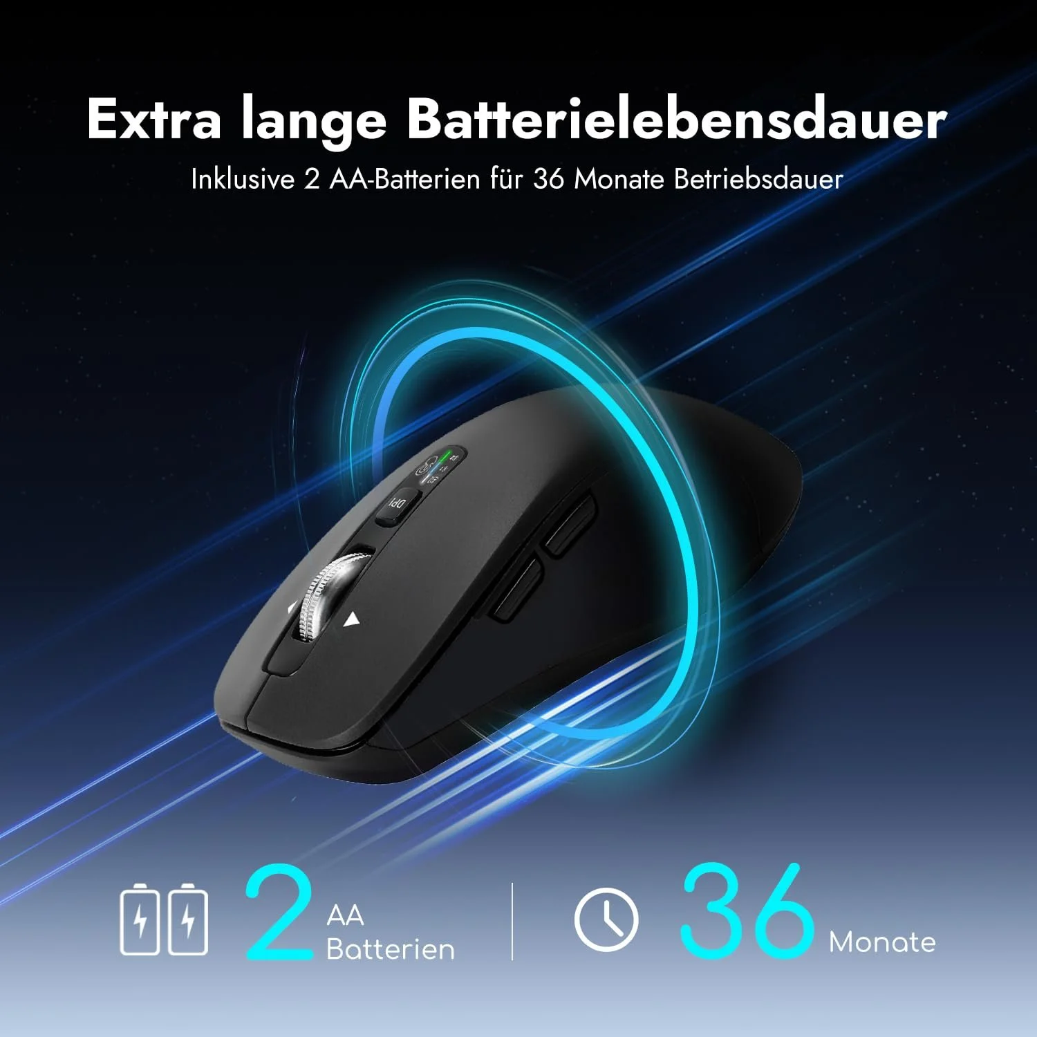 Мышь Беспроводная CITLLA Многофункциональная Bluetooth 4 регулируемых DPI Бесшумная Эргономичная Для Windows Черная, фото №8