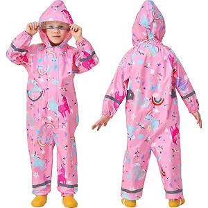 Детский дождевик Baogaier, дышащий, водонепроницаемый для девочек и мальчиков, легкий дождевой костюм, цельный, для улицы, с прозрачным краем шляпы, мультяшные дождевики 1-9 лет synthetic.ua - Фото 1