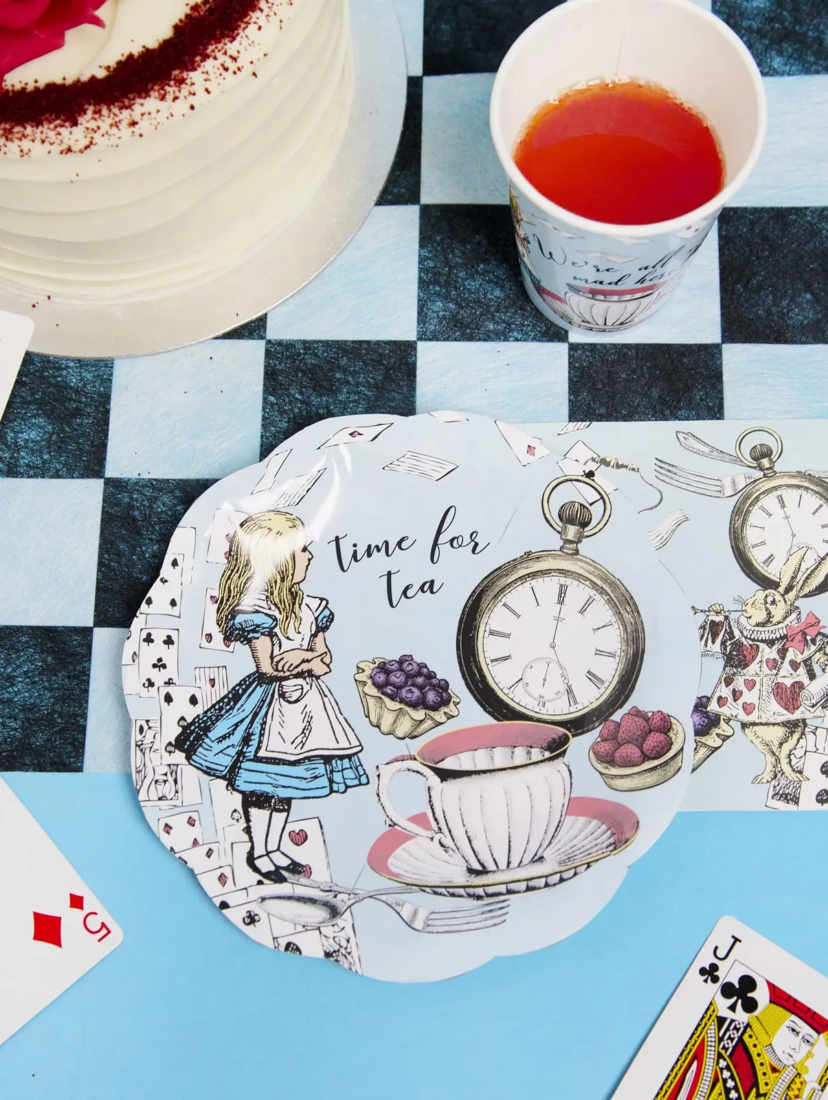 Ранер для столу Talking Tables Truly Alice in Wonderland Клітчастий Чорно-білий 200 x 30 см, фото №5 Ранер для столу Talking Tables Truly Alice in Wonderland Клітчастий Чорно-білий 200 x 30 см, фото №5
