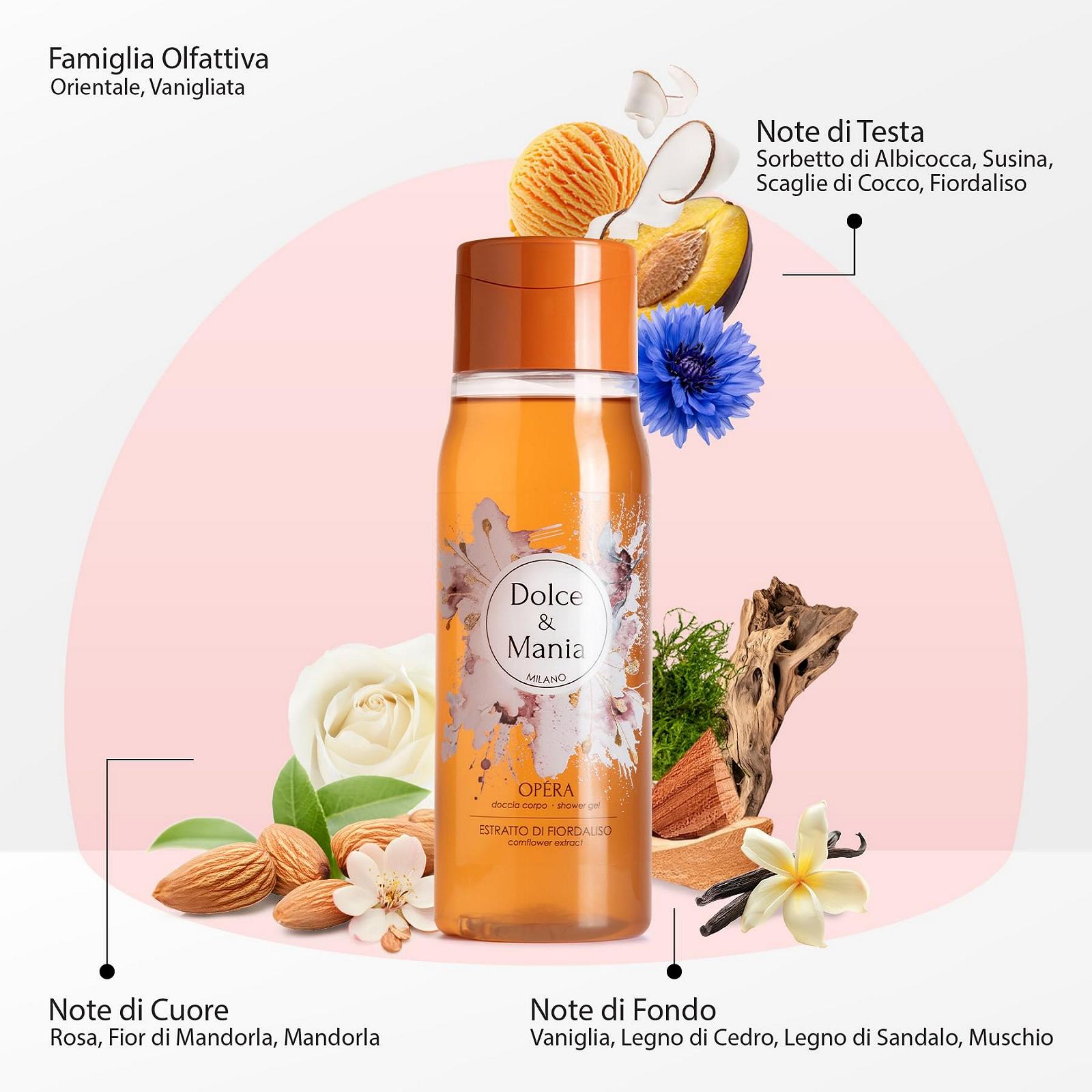 Гель для душа Dolce & Mania Opera Ваниль с экстрактом василька 300 мл, фото №2 Гель для душа Dolce & Mania Opera Ваниль с экстрактом василька 300 мл, фото №2