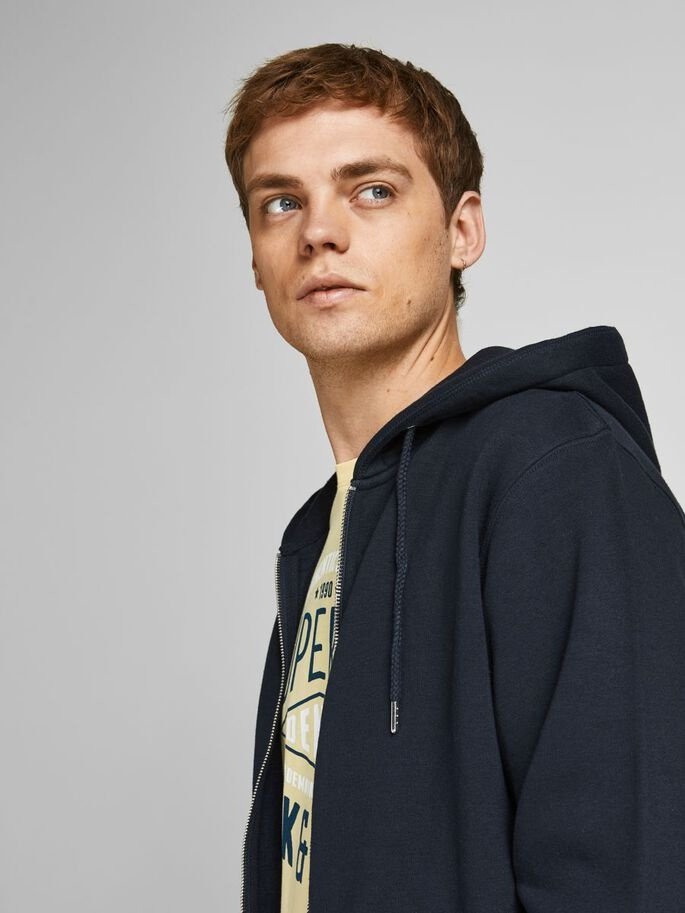 Світшот Jack&Jones BASIC SWEAT ZIP HOOD NOOS 12191895 REG FIT Темно-синій L, фото №3