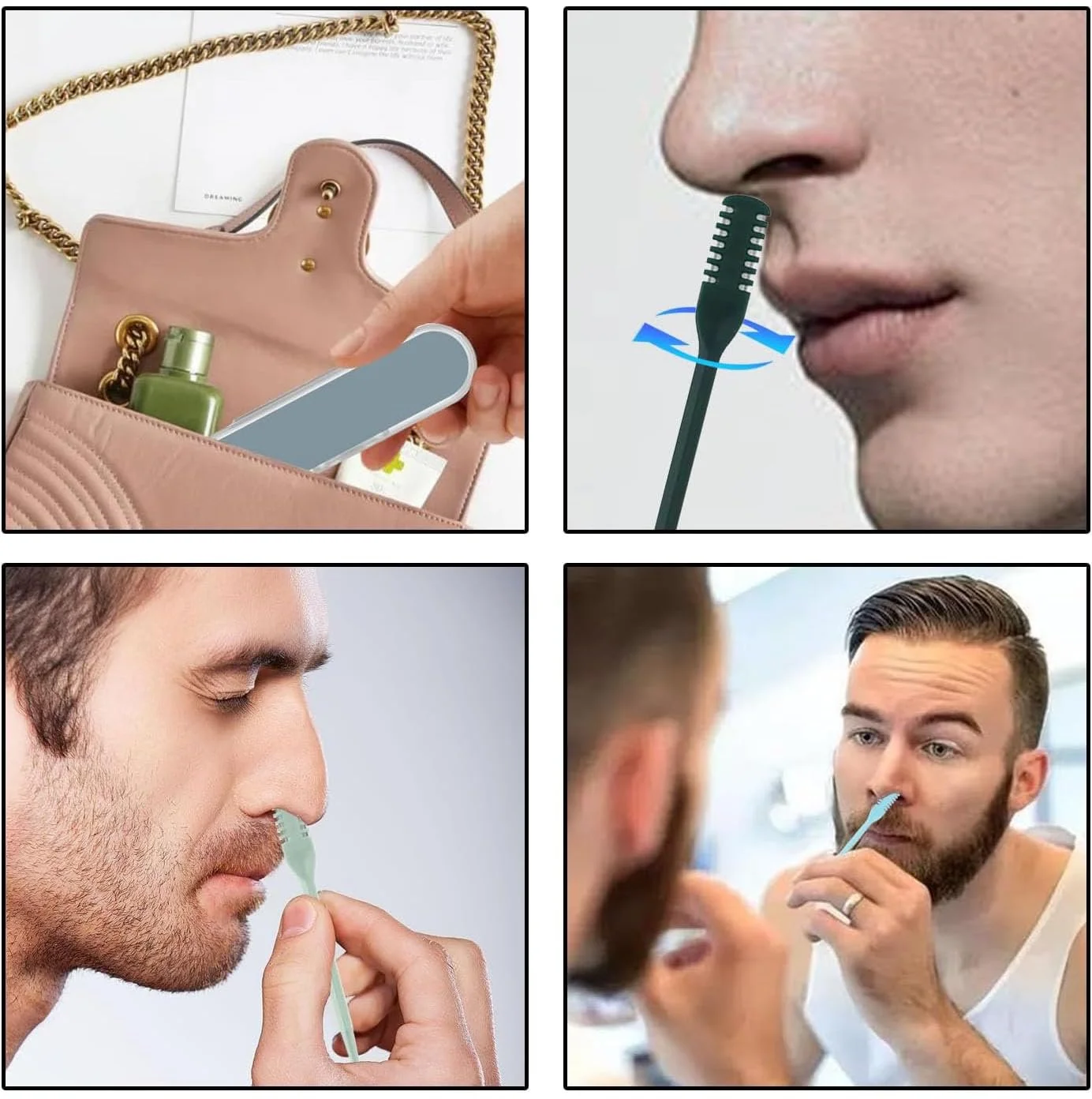 Набір Bkemkri 5 шт. 2 в 1 Тример для носа, Подвійний ніж для носового волосся, Портативний ручний 360° Обертовий, фото №5