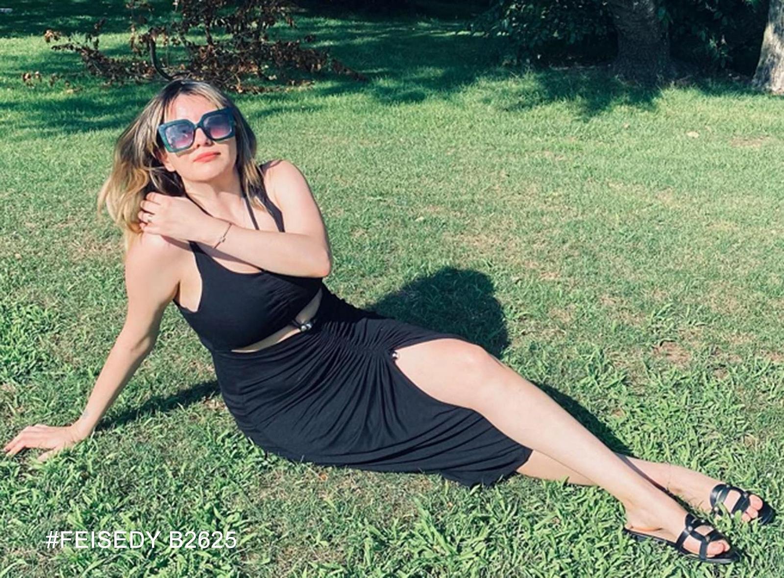 Солнцезащитные очки Ретро 70-х FEISEDY Квадратные Большого Размера, Металлические Скобки с Перламутровой Инкрустацией с Цветовым Градиентом B2625, фото №6