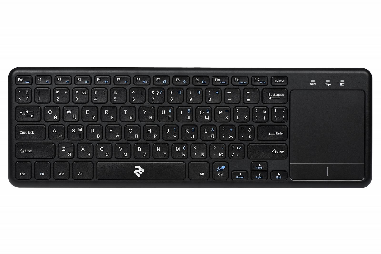Клавіатура 2E KT100 WL Black (2E-KT100WB), фото №1