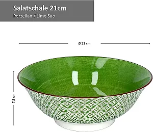 Салатник Ritzenhoff & Breker Lime Зеленый декор, 21 см synthetic.ua - Фото 1