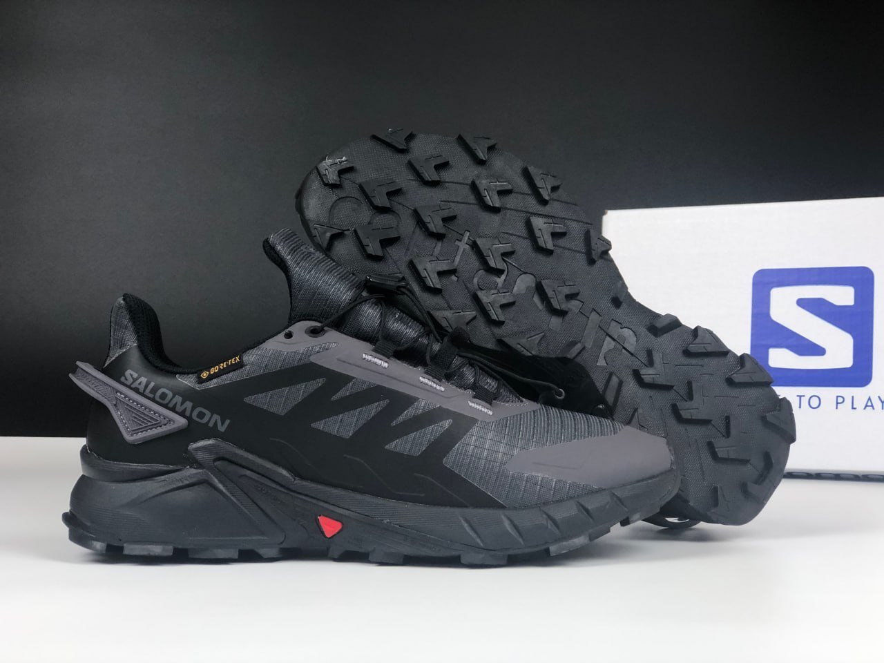 Чоловічі термо кросівки Salomon Supercross 4 Gore-Tex сірі демісезонні, фото №5
