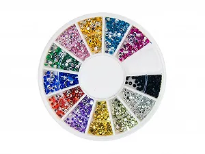 Стразы для ногтей N&BF Rondelle Разноцветные 3D украшения для ногтей, блестящие стразы для дизайна ногтей, кристаллы страз, круглые бусины со стразами - Фото 1