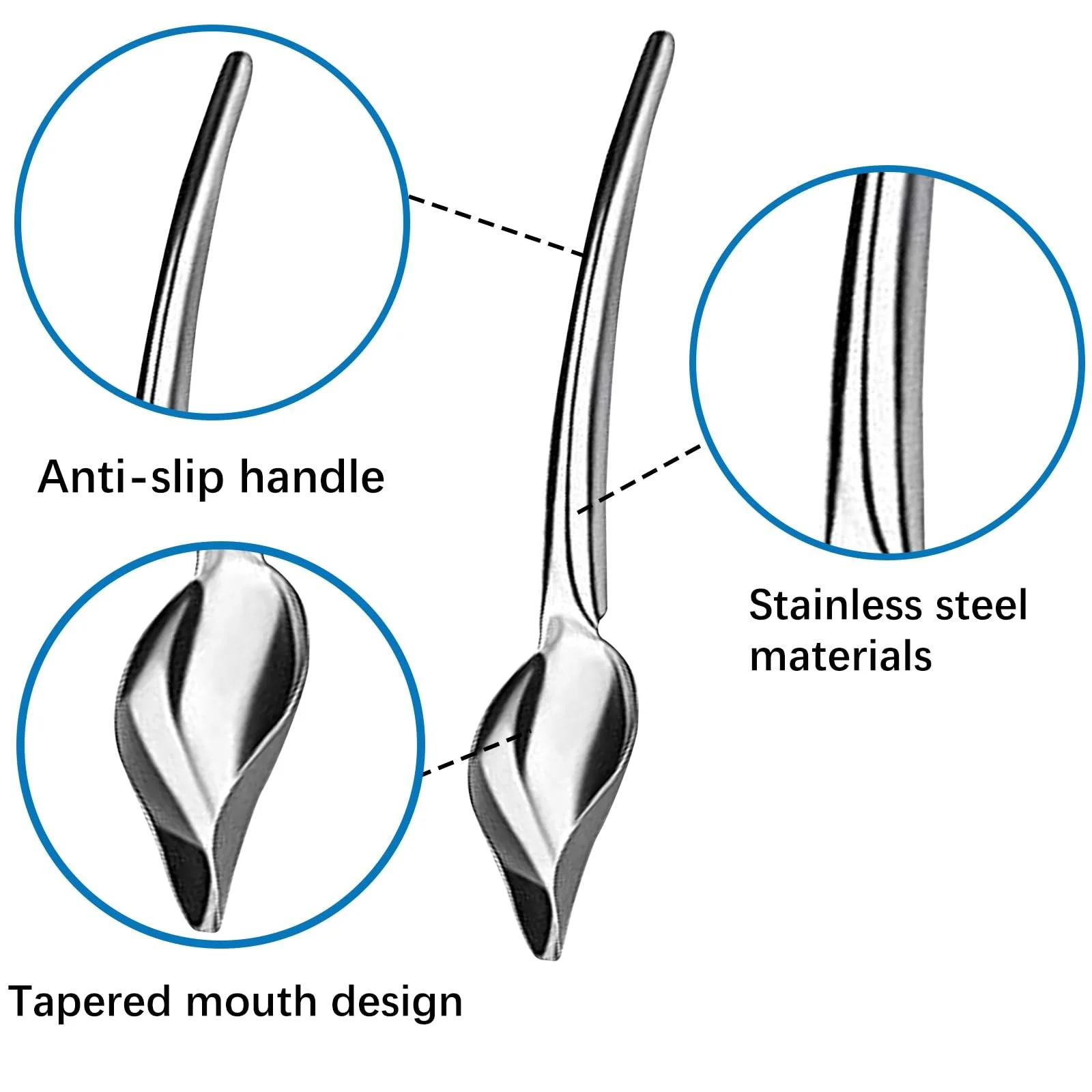 Набір з 2 декоративних ложок з нержавіючої сталі з прецизійними наконечниками, фото №3
