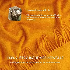 Плед Lanavitta Leon Шерстяной - Покрывало - 100% шерсть из Австралии, Теплый плед на диван - Желтый - 140 x 200 см synthetic.ua - Фото 1