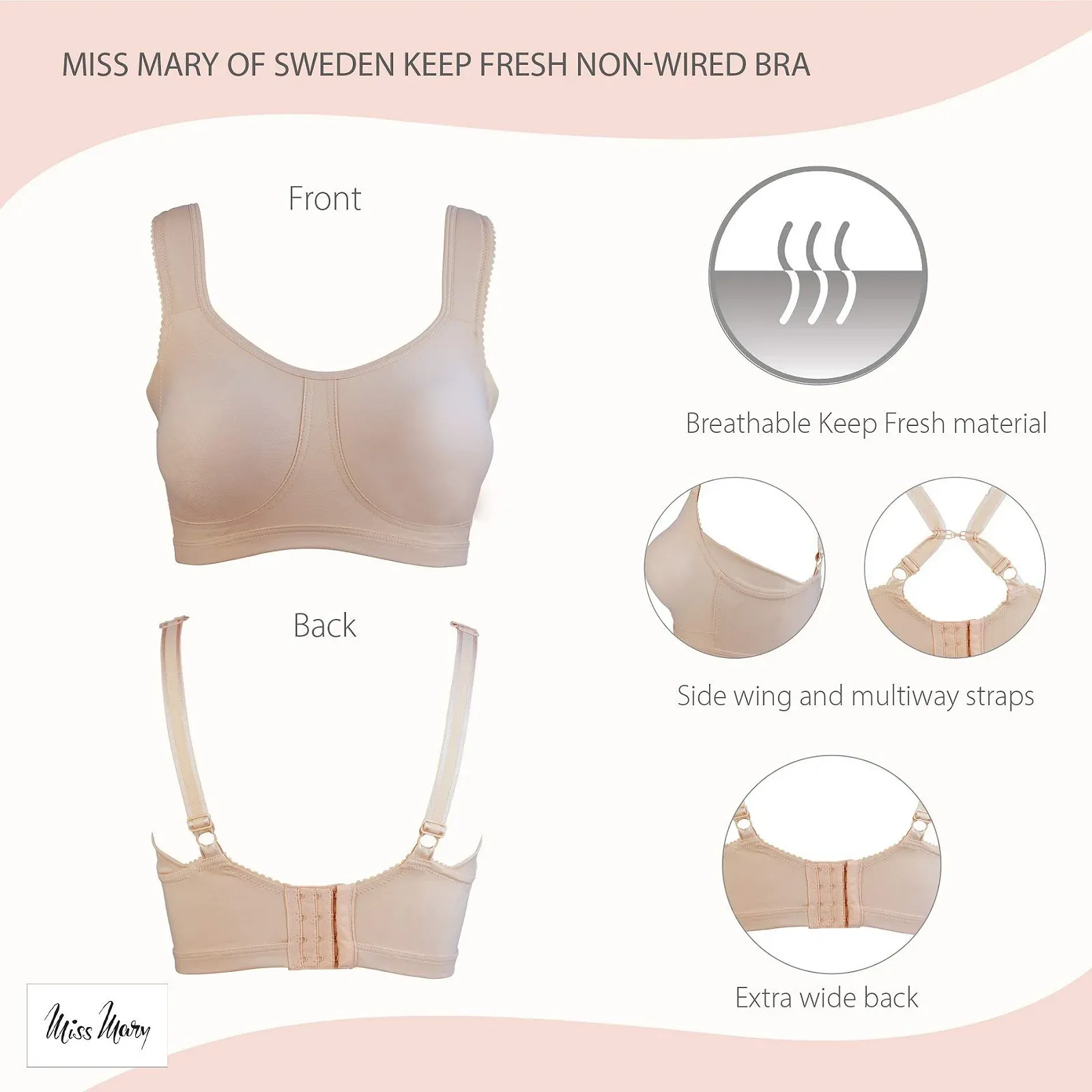 Бюстгальтер Miss Mary of Sweden Keep Fresh без кісточок T-Shirt, фото №5 Бюстгальтер Miss Mary of Sweden Keep Fresh без кісточок T-Shirt, фото №5