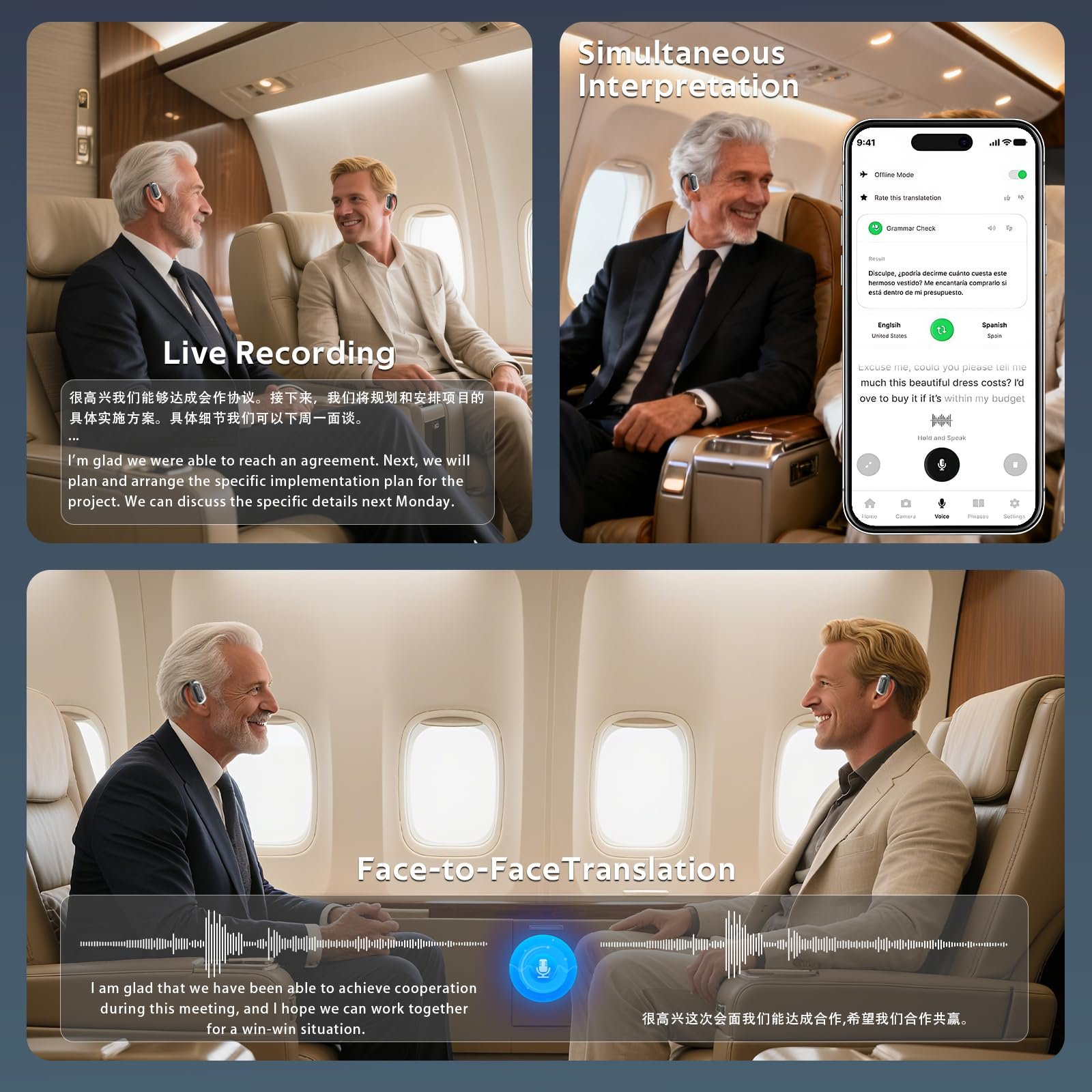 Навушники-перекладачі VINSPIRE AI Voice, 4 в 1, Bluetooth 5.4, 133 мови та акценти, в реальному часі, сумісні з iOS та Android, фото №4 Навушники-перекладачі VINSPIRE AI Voice, 4 в 1, Bluetooth 5.4, 133 мови та акценти, в реальному часі, сумісні з iOS та Android, фото №4