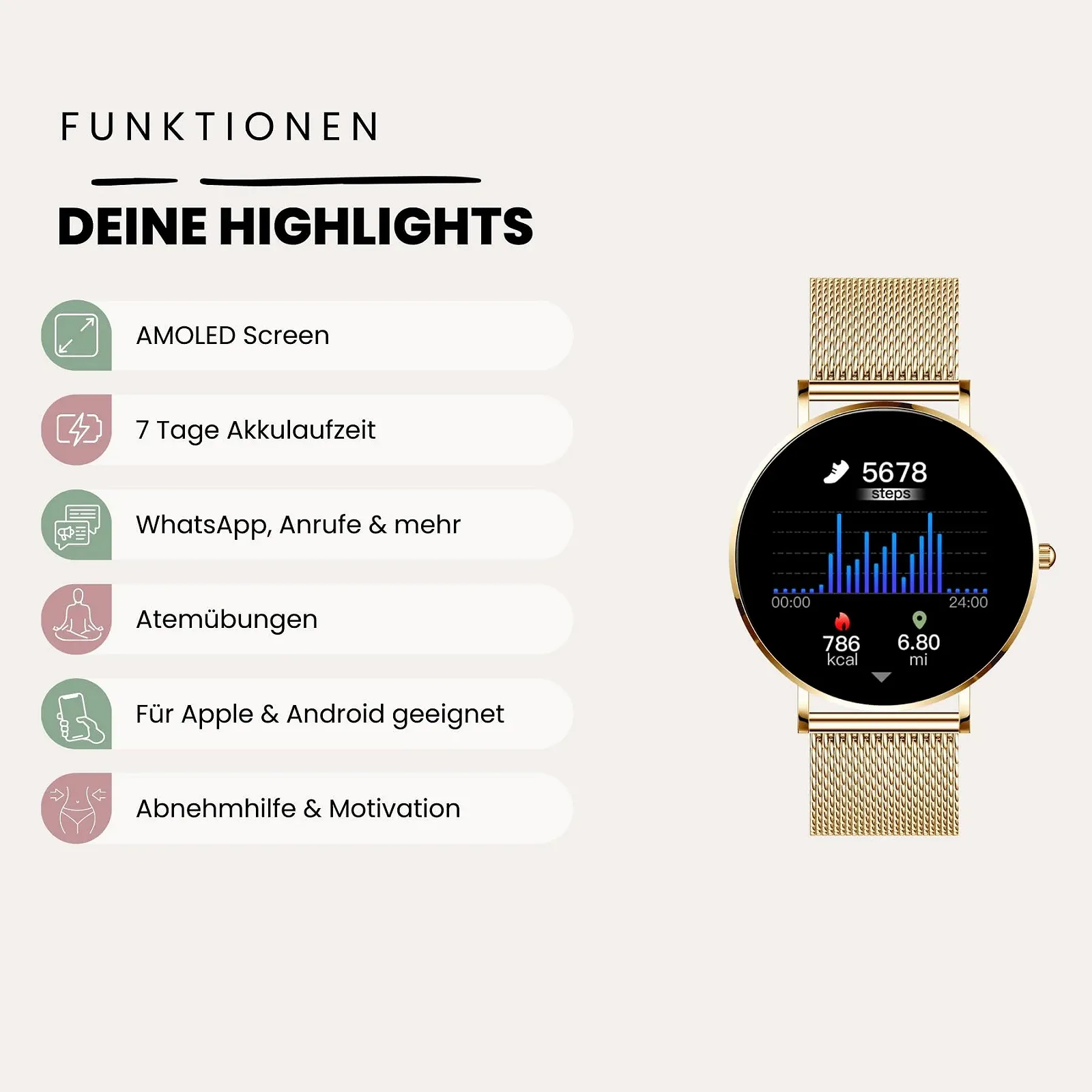 Смарт-годинник Жіночий XCOAST Siona 2 Classic, фото №4