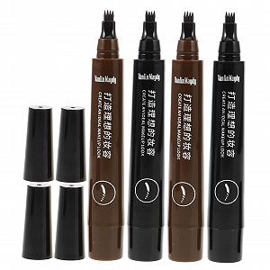 Олівець для брів Healvian 4 Stuck Vierzackiger Augenbrauenstift Коричневий Анти-піт - Фото 1