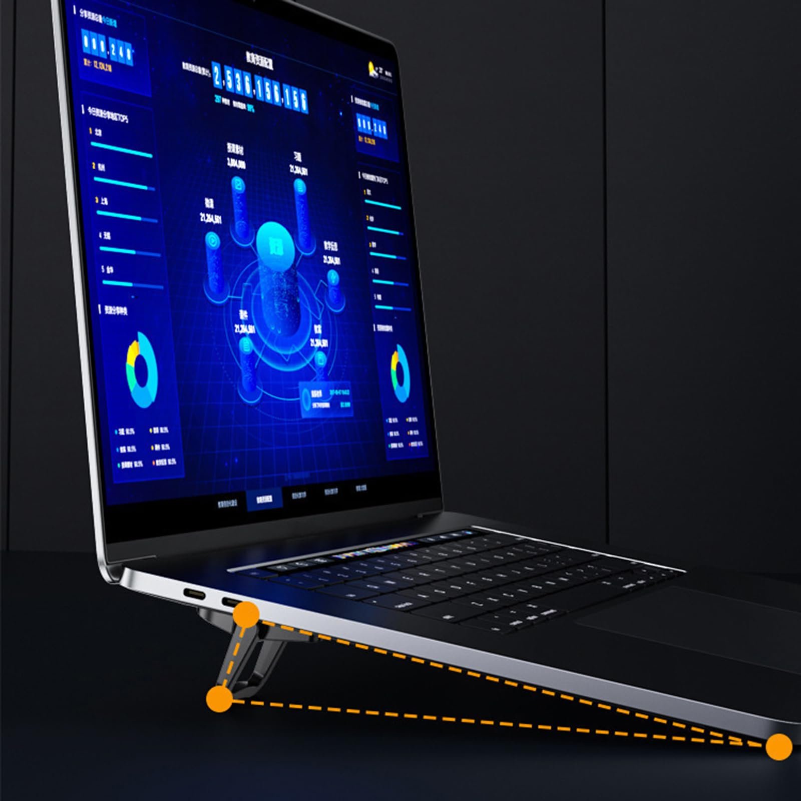 Подставка для ноутбука портативная алюминиевая складная с регулировкой высоты, 2 шт, фото №9