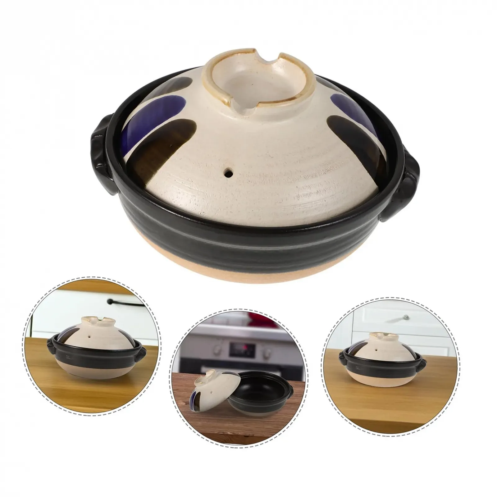 Керамическая кастрюля SOIMISS Японская Термостойкая с крышкой, фото №8