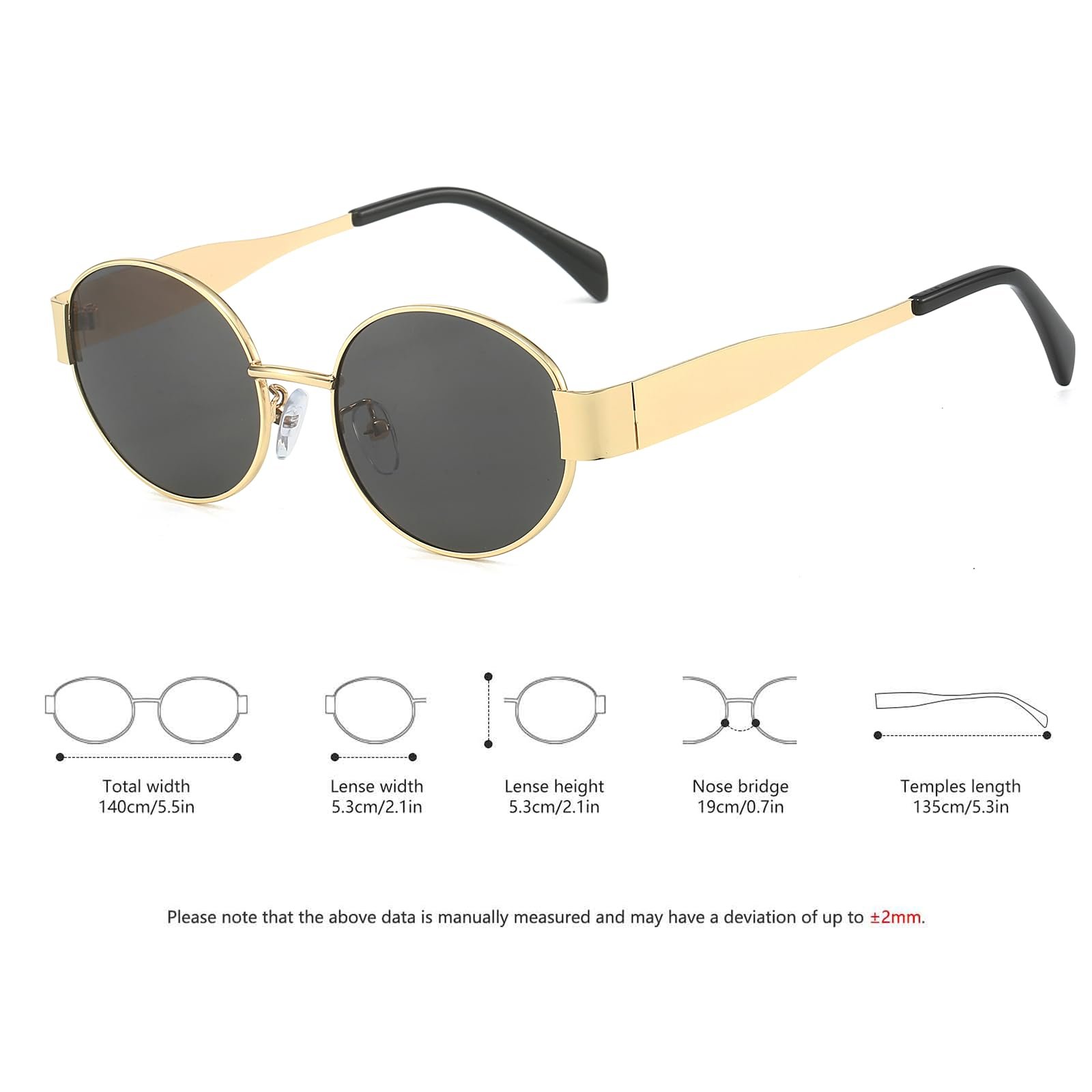 Сонцезахисні окуляри Круглі YUELUQU Вінтажні Класичні Ретро Металева оправа, фото №4 Сонцезахисні окуляри Круглі YUELUQU Вінтажні Класичні Ретро Металева оправа, фото №4