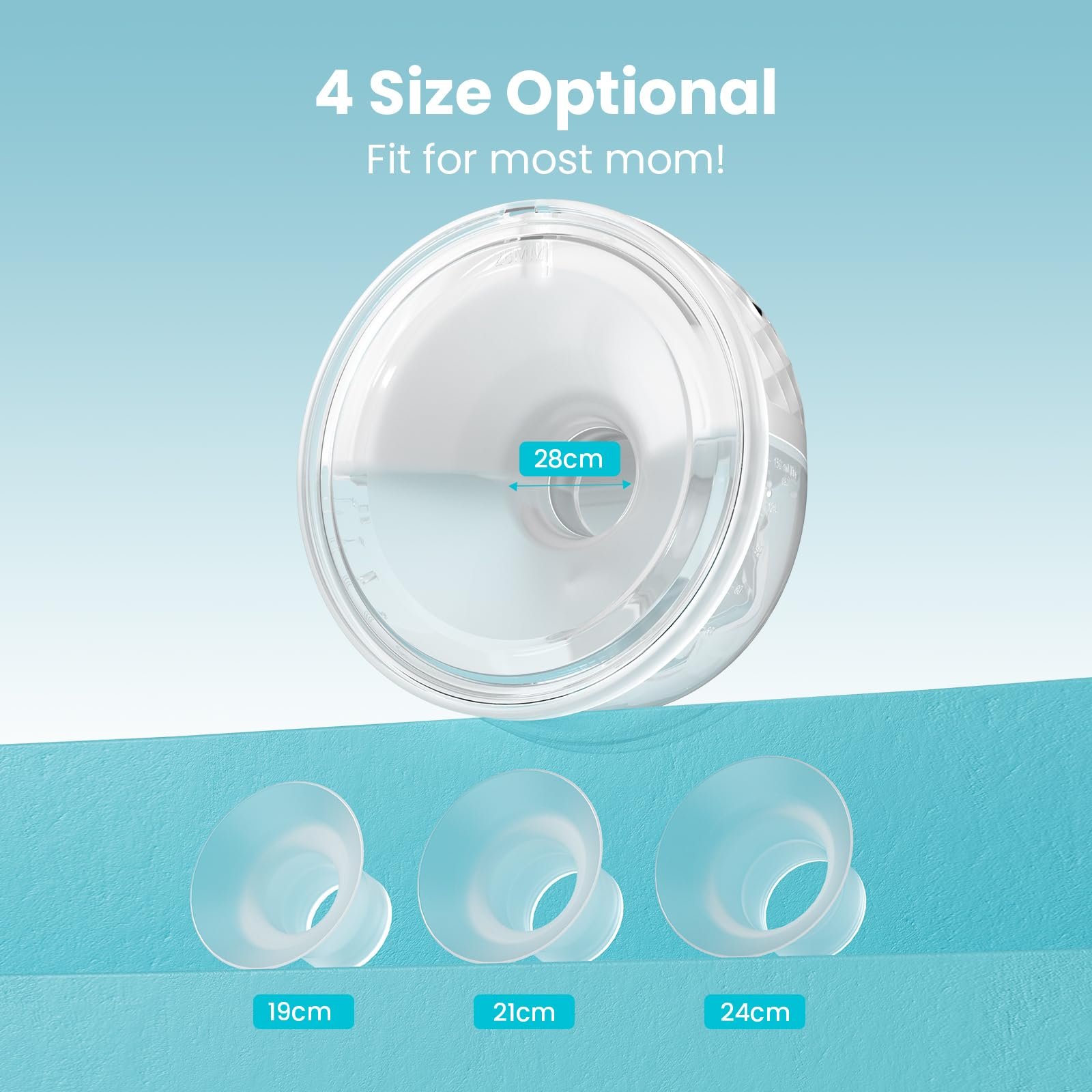 Молоковідсмоктувач Paruu P10 Електричний Hands-Free, 4 режими 9 рівнів з фланцем 19/21/24/28 мм, 338mmHg Сильна сила всмоктування, Портативний електричний зі Smart-дисплеєм (2, Білий), фото №5 Молоковідсмоктувач Paruu P10 Електричний Hands-Free, 4 режими 9 рівнів з фланцем 19/21/24/28 мм, 338mmHg Сильна сила всмоктування, Портативний електричний зі Smart-дисплеєм (2, Білий), фото №5