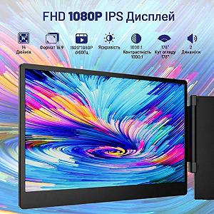 Портативный монитор 14" Domyfan S3 Full HD IPS 60 Гц synthetic.ua - Фото 1
