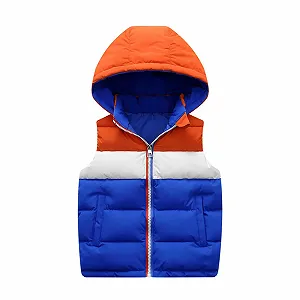 Жилет пуховый для мальчиков, флисовая подкладка, без рукавов, на молнии, зимний 2026 - Фото 1