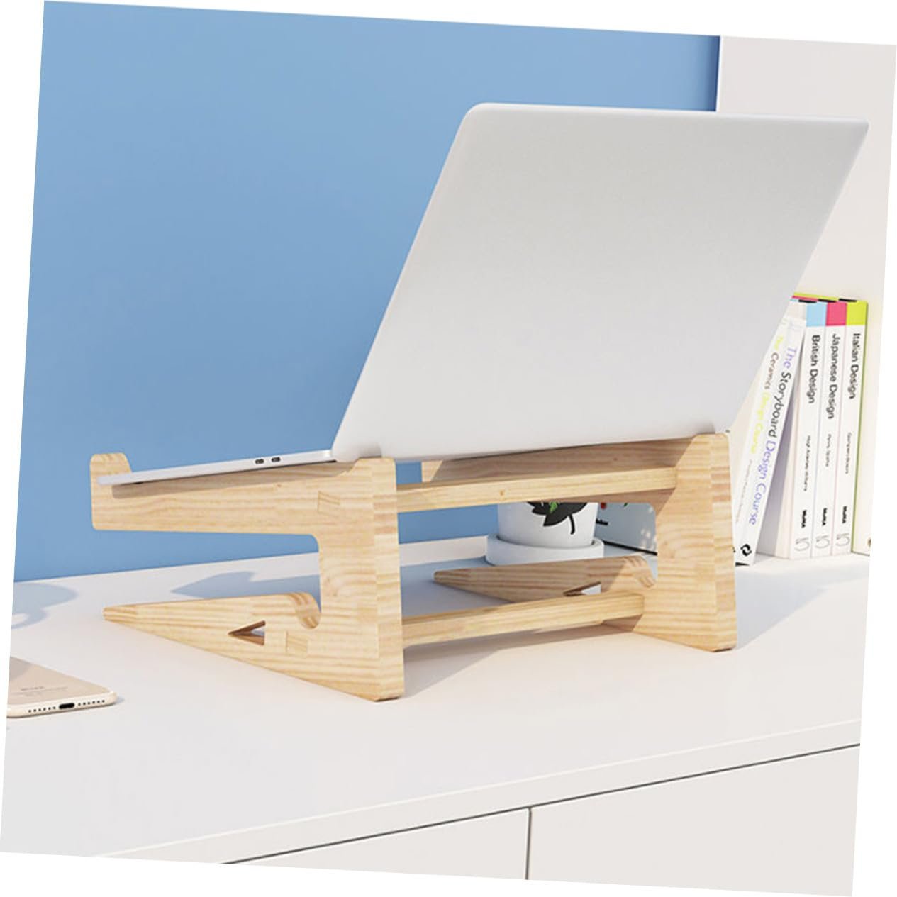 Подставка для ноутбука Деревянная Массивная Эргономичная Подставка для ноутбука для лучшей осанки и комфорта, фото №4 Подставка для ноутбука Деревянная Массивная Эргономичная Подставка для ноутбука для лучшей осанки и комфорта, фото №4