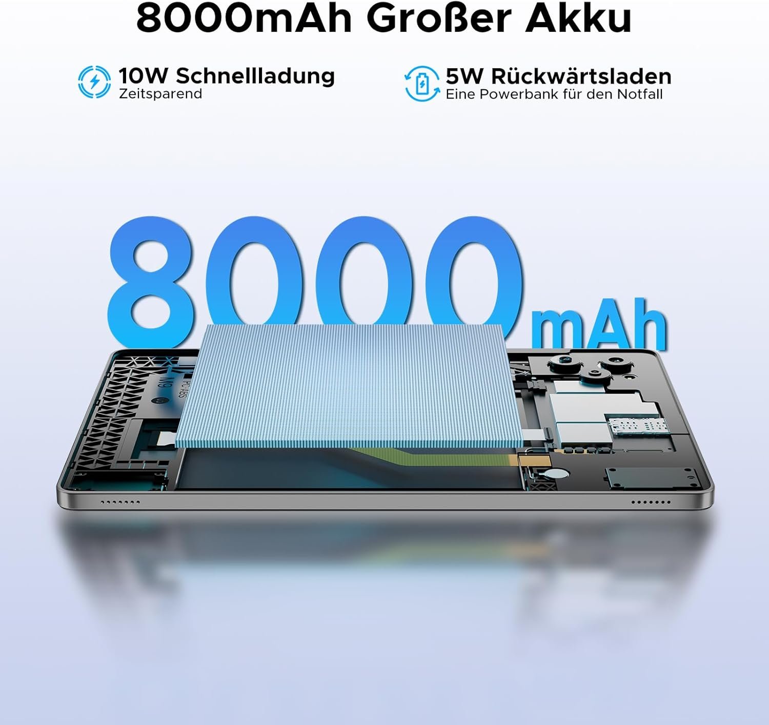 Планшет 11" Full HD DOOGEE Tab G6 (6+24)/256ГБ 4G 2 SIM Android 15 8000 mAh Черный-голубой, фото №7