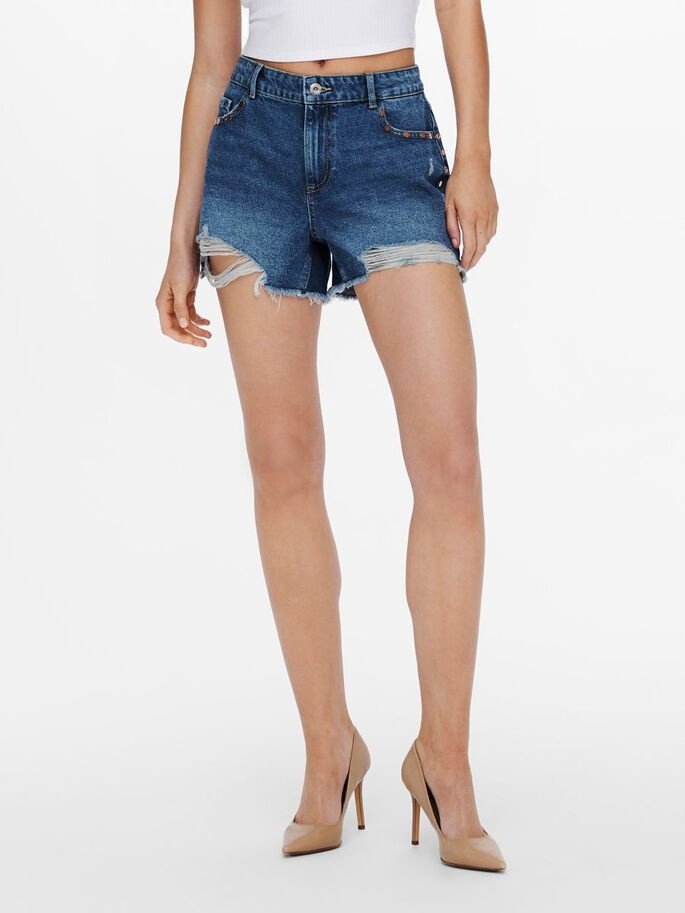 Шорты ONLY ONLSKY LIFE REG STUD DNM SHORTS PIM 15226997 Medium Blue Denim, размер M, фото №1
