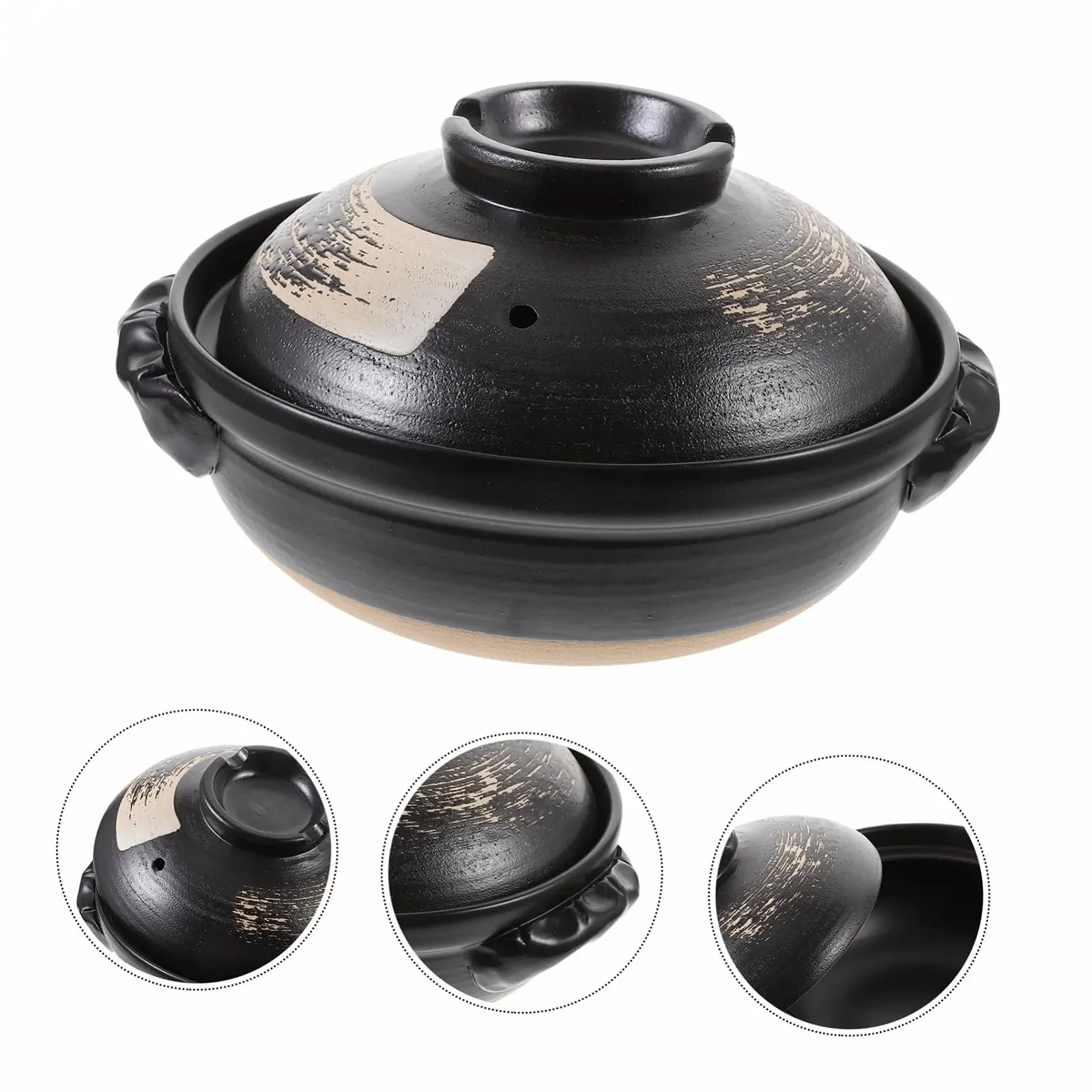 Керамическая кастрюля GLEAVI с керамической крышкой 500 мл для супов и тушения, фото №6