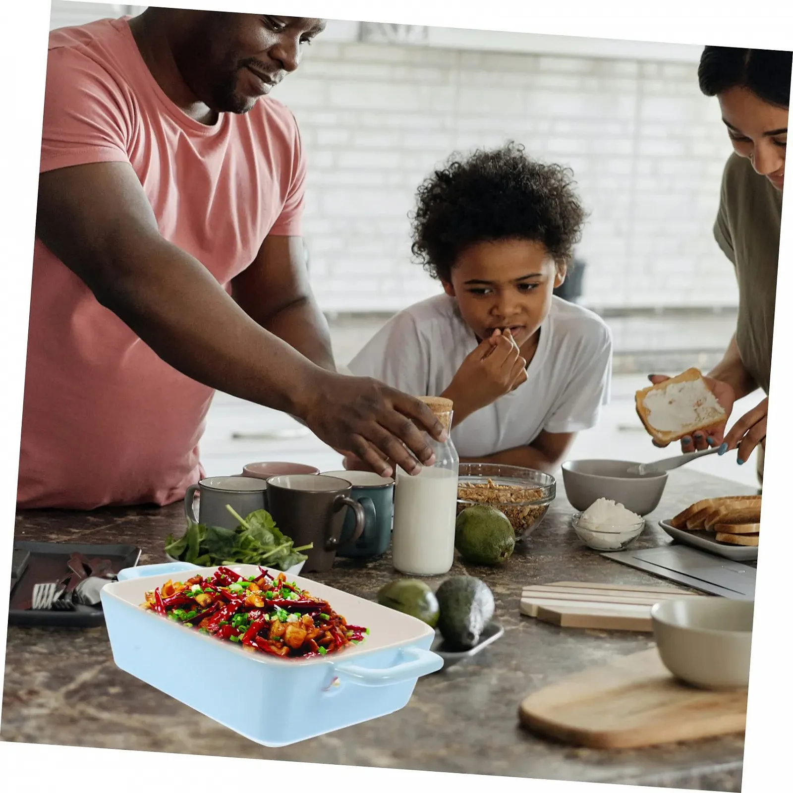 Деко керамічне GALPADA небесно-блакитне для духовки, фото №5