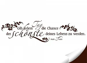 Наклейка на стену Grandora W5576 Надпись "Gib jedem Tag die Chance" 180 x 47 см Коричневая synthetic.ua - Фото 1