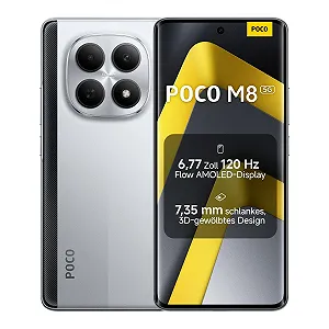 Смартфон XIAOMI Poco M8 5G 8/256GB 6.77" Flow AMOLED 120Hz Snapdragon 6 Gen 3 50MP Silver - Фото 1