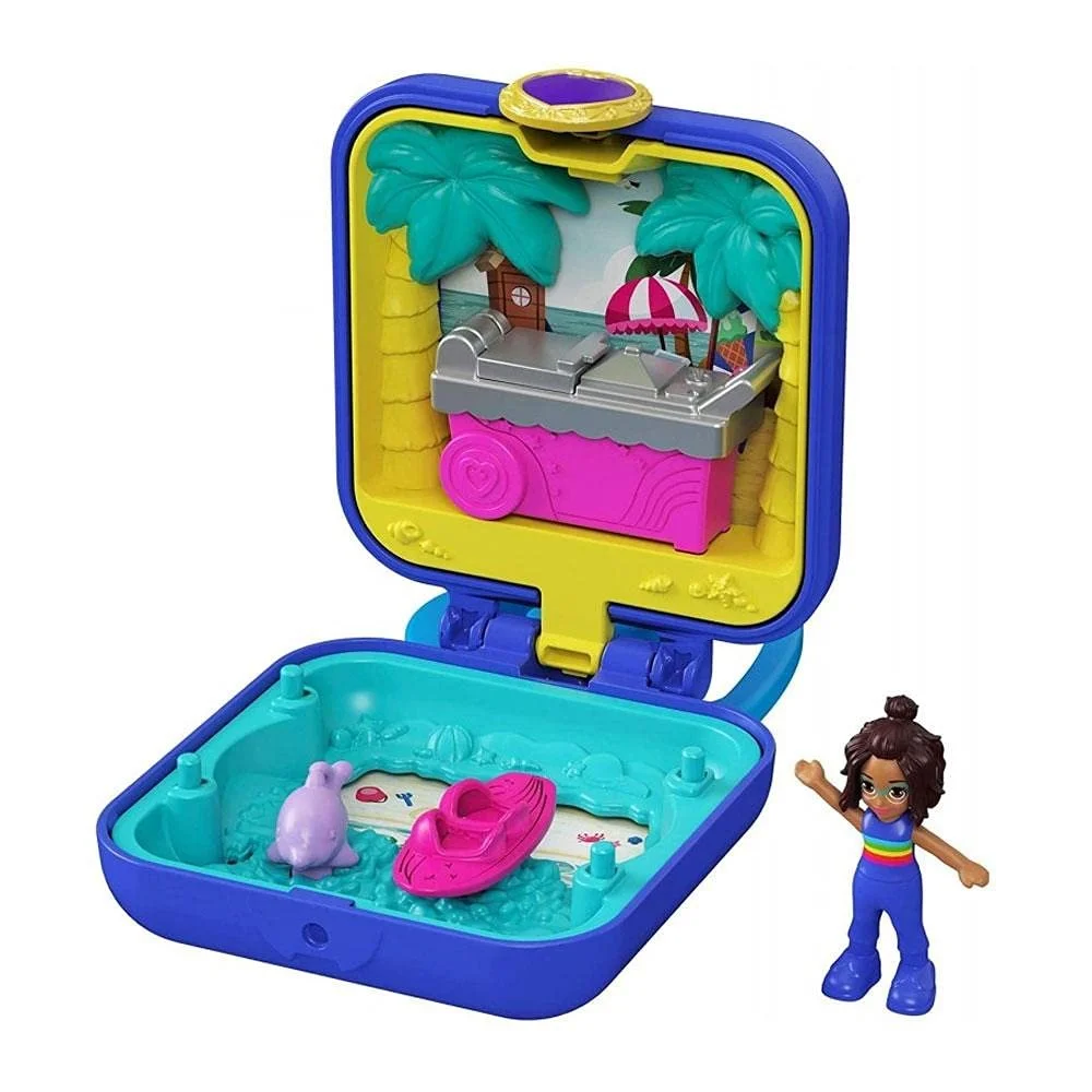 Игровой набор Polly Pocket GKJ44 с мобильным грузовиком мороженого, доской для серфинга, фигуркой дельфина, персонализацией фото, мини куклой Шани и набором наклеек, фото №1 Игровой набор Polly Pocket GKJ44 с мобильным грузовиком мороженого, доской для серфинга, фигуркой дельфина, персонализацией фото, мини куклой Шани и набором наклеек, фото №1