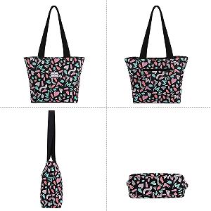 Сумка HAWEE жіноча на плече з блискавкою, повсякденна, велика, водонепроникна для подорожей, роботи, школи, пляжу, графіті у формі серця, модна synthetic.ua - Фото 1