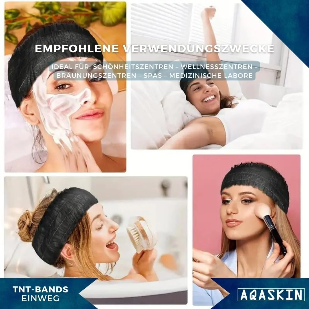 Одноразові пов'язки для волосся TNT (200 штук) Чорний, фото №6