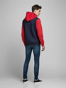 Світшот Jack&Jones JJELOGO BLOCKING SWEAT HOOD NOOS 12172344 червоний synthetic.ua - Фото 1