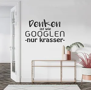 Наклейка на стіну tjapalo a106 Thinking is Like Google 100 x 58 см Темно-сіра synthetic.ua - Фото 1