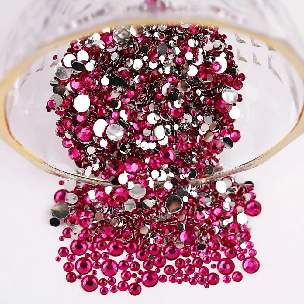 Круглі стрази різних розмірів 2000 штук Блискучі прикраси, фото №6