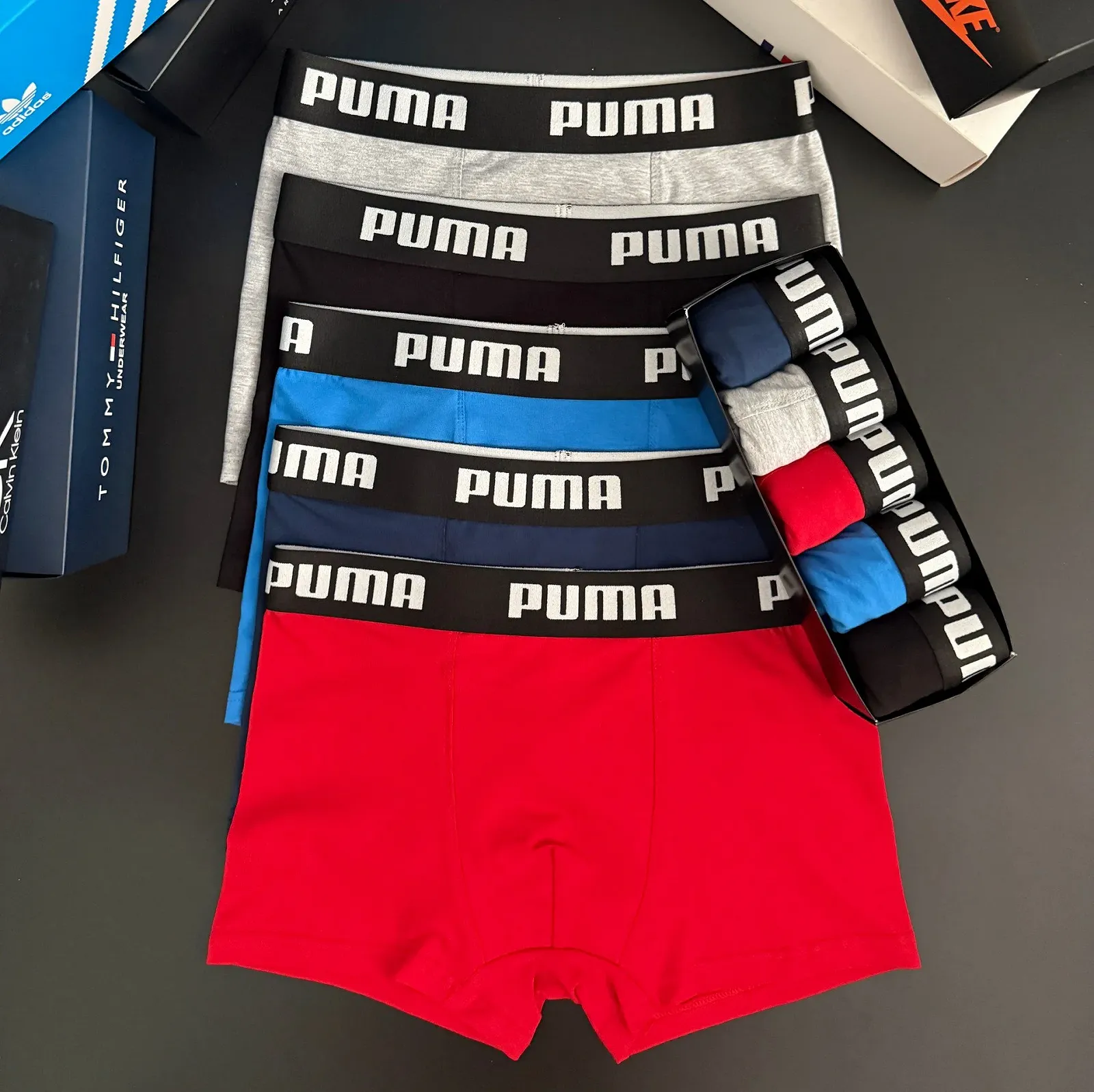 Мужские боксерские трусы комплект PUMA разноцветные, фото №1