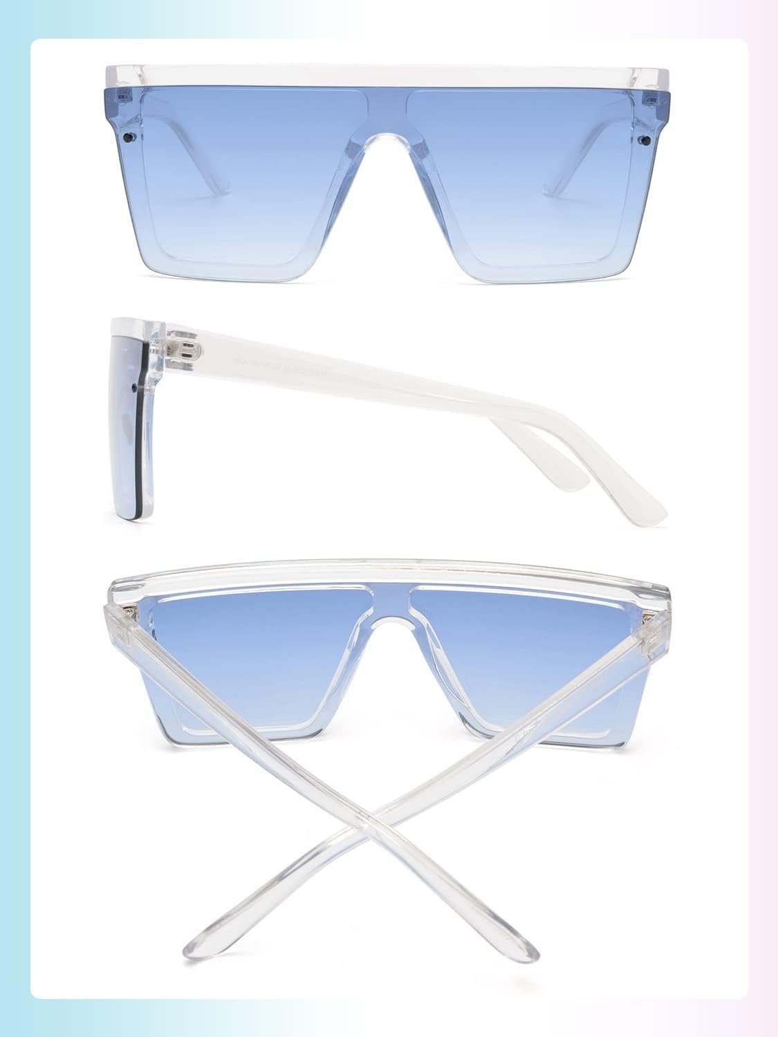 Сонцезахисні окуляри Плоский верх JIM HALO Shield Квадратні дзеркальні без оправи для чоловіків і жінок, фото №7