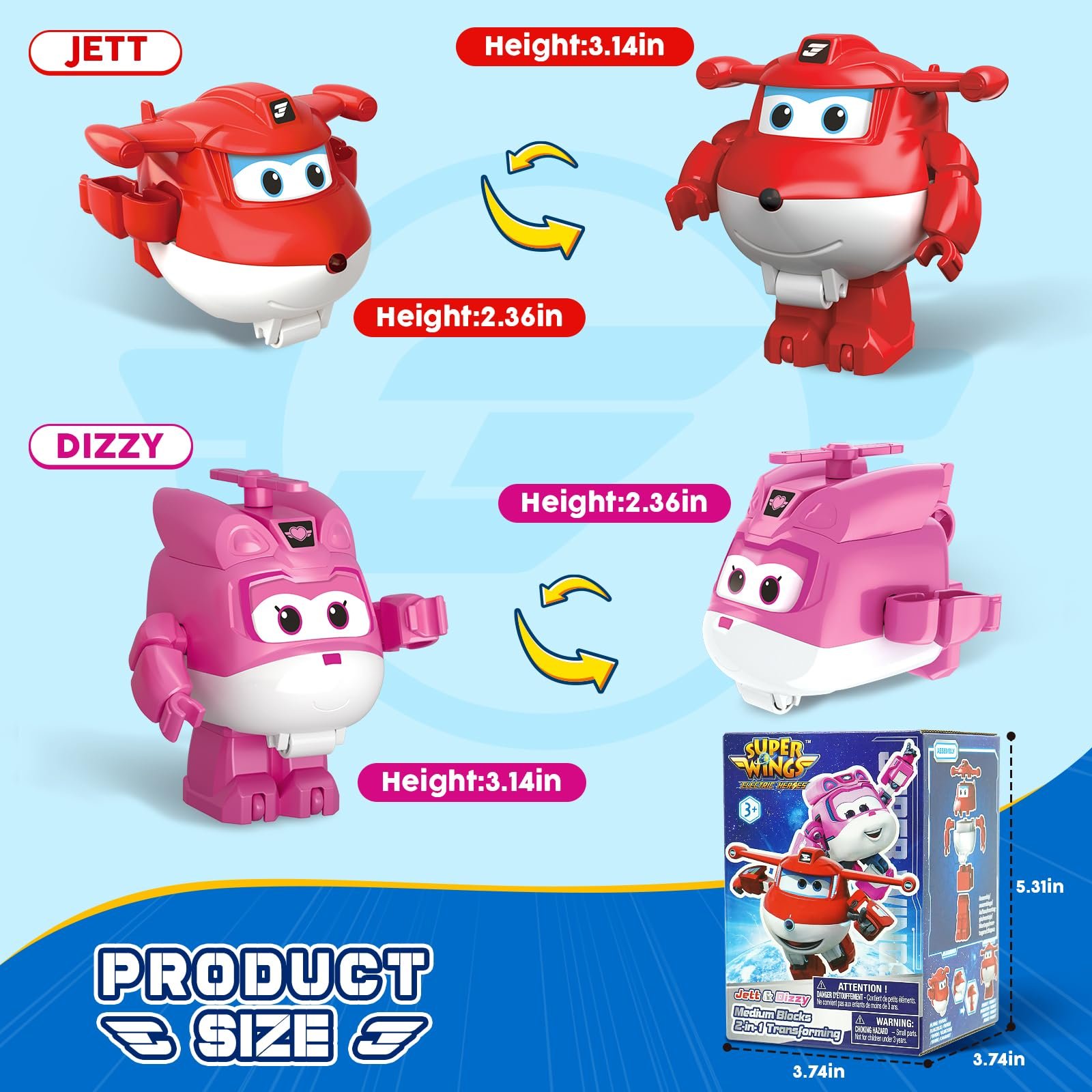 Трансформер Super Wings 2 в 1, Джетт и Dizzy, фото №6