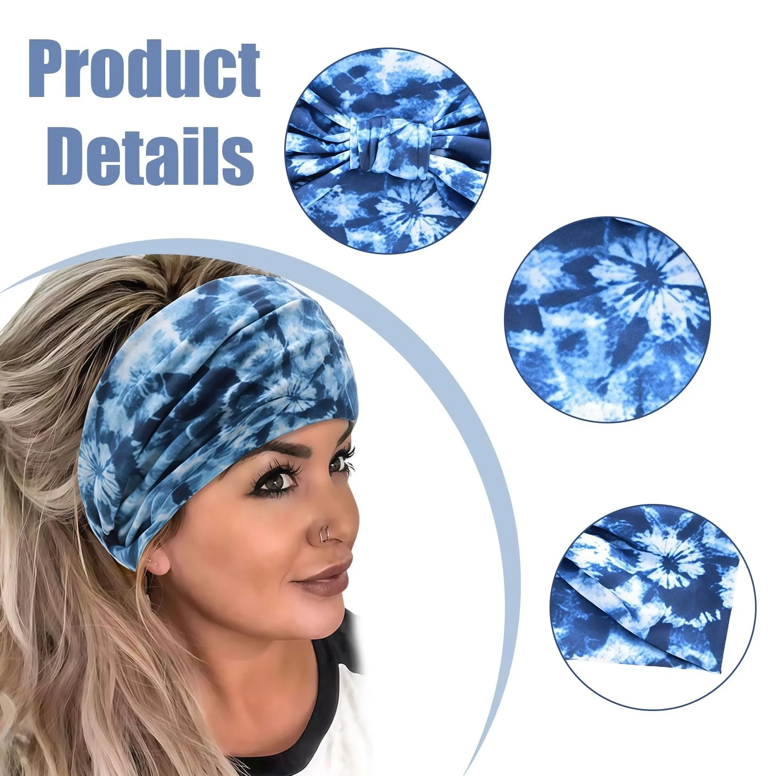 Пов'язка на голову Жіноча Ретро Богемний стиль Широка, фото №4 Пов'язка на голову Жіноча Ретро Богемний стиль Широка, фото №4