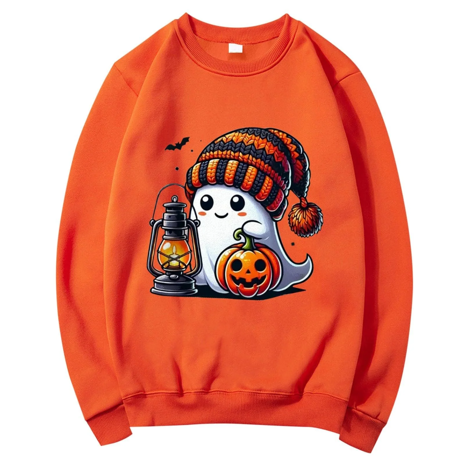 Женская толстовка с длинными рукавами и принтом тыквы на Хэллоуин, фото №1