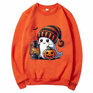 Жіноча толстовка з принтом гарбуза на Хелловін, з довгими рукавами - Фото 1